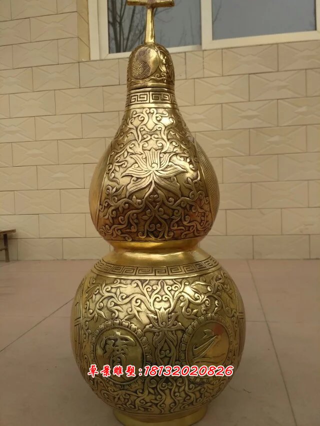 葫蘆銅雕，鑄銅葫蘆雕塑 (2)