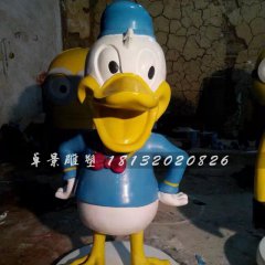 玻璃鋼唐老鴨雕塑，玻璃鋼卡通雕塑