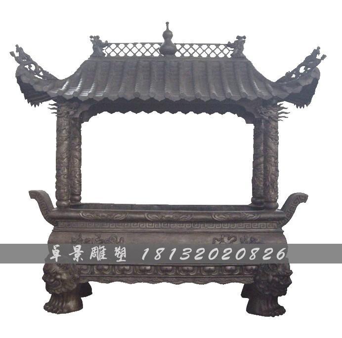 銅香爐，鑄銅香爐，銅方香爐 (2)