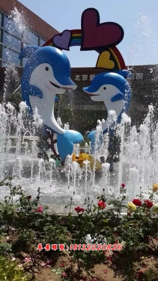 玻璃鋼海豚雕塑，仿真海豚雕塑