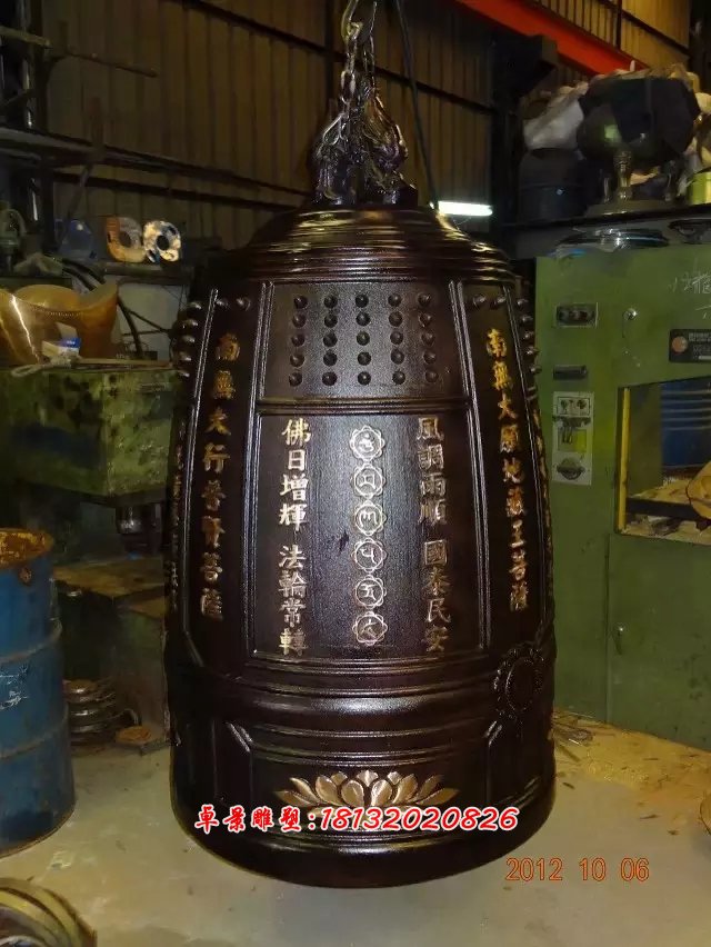 銅鐘雕塑，寺廟銅鐘雕塑 (3)