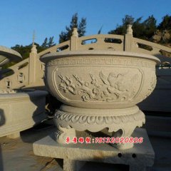 石頭香爐，石雕香爐雕塑