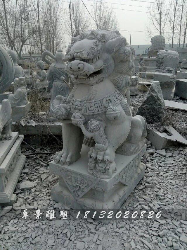 獅子石雕，仿古獅子石雕，門獅石雕 (4)