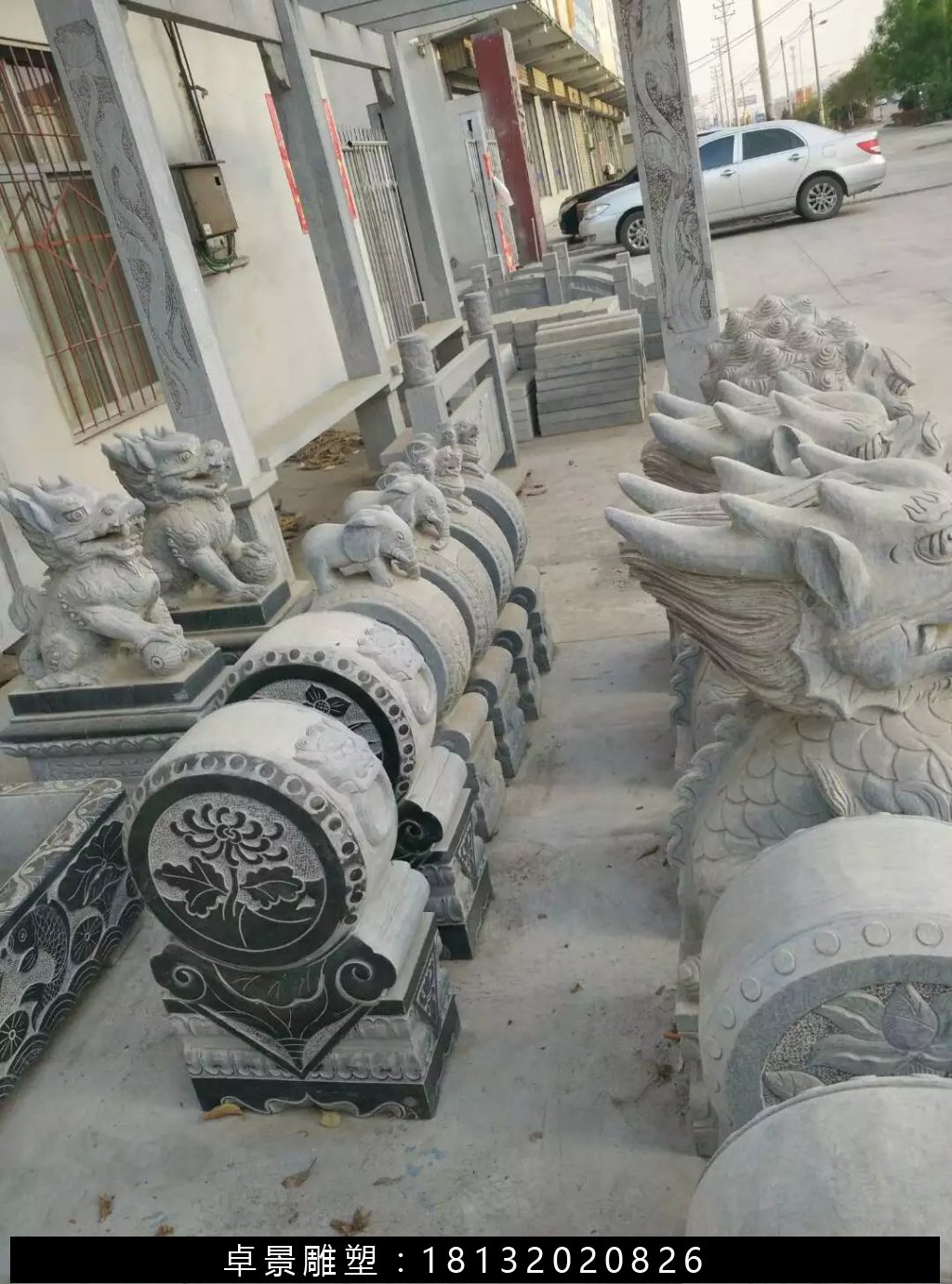 石抱鼓，石門墩，仿古石門墩 (2)