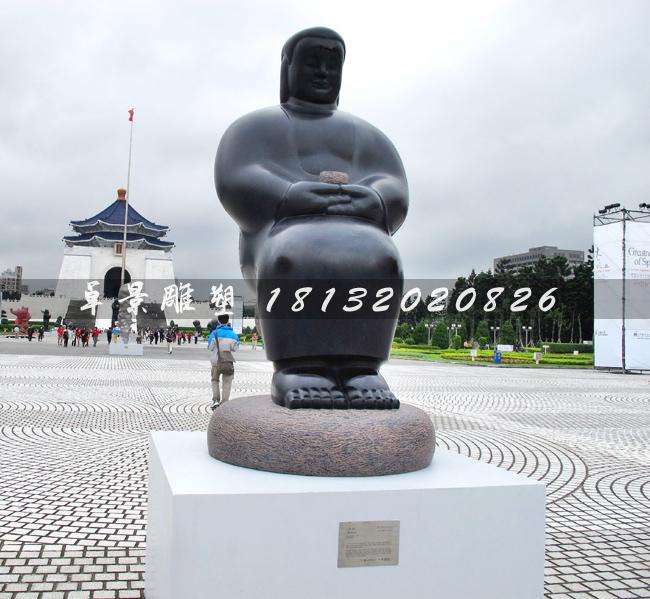 抽象石雕人，公園小品石雕