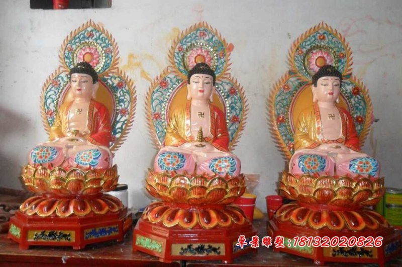 玻璃鋼東方三圣雕塑，玻璃鋼東方三圣