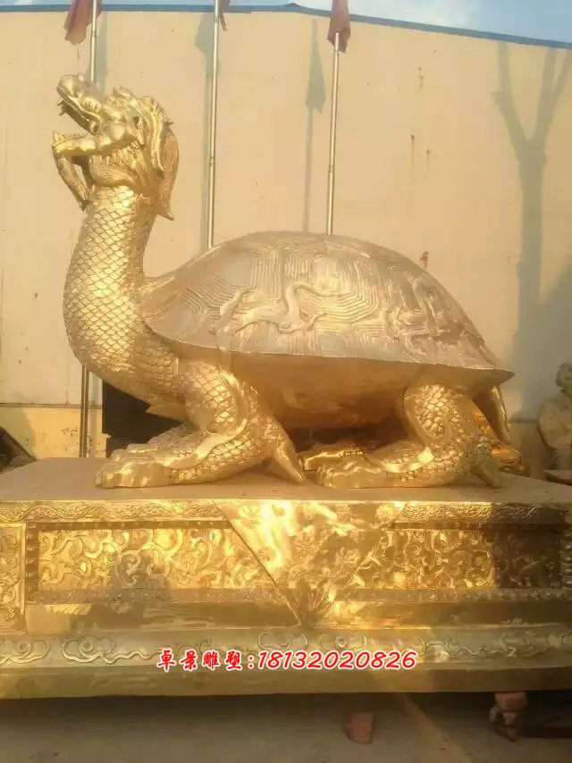銅雕龍龜?shù)袼?，鑄銅龍龜