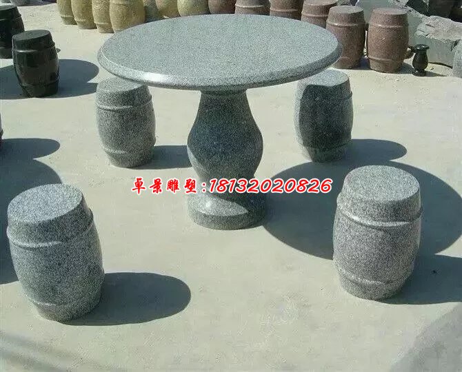 大理石桌子雕塑，大理石桌凳雕塑