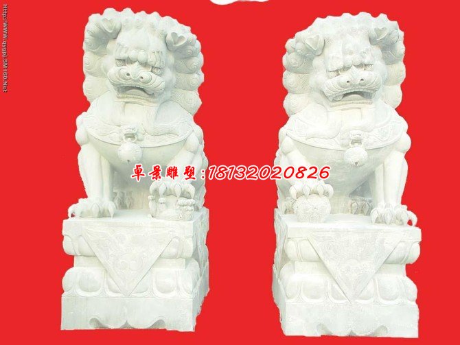 獅子石雕，漢白玉北京獅石雕