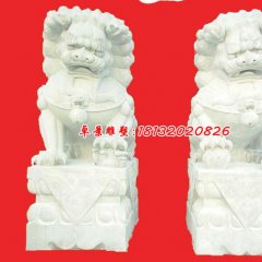 獅子石雕，漢白玉北京獅石雕