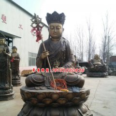 地藏王菩薩銅雕，鑄銅地藏王雕塑