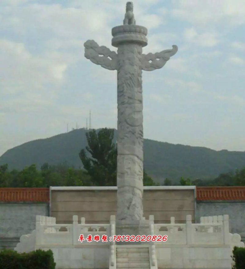 華表，石雕龍柱