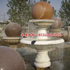 風(fēng)水球石雕，漢白玉風(fēng)水球