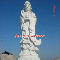 觀音菩薩石雕，漢白玉觀音菩薩雕塑，立式觀音菩薩雕塑