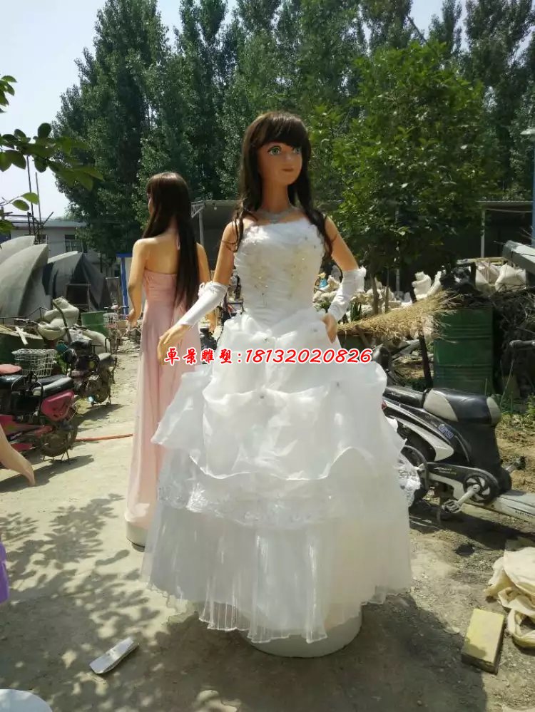 玻璃鋼美少女雕塑,卡通美少女玻璃鋼雕塑 (2)