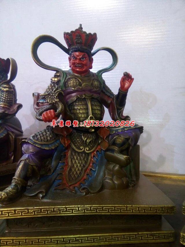 四大天王銅雕，銅雕彩繪雕塑 (1)