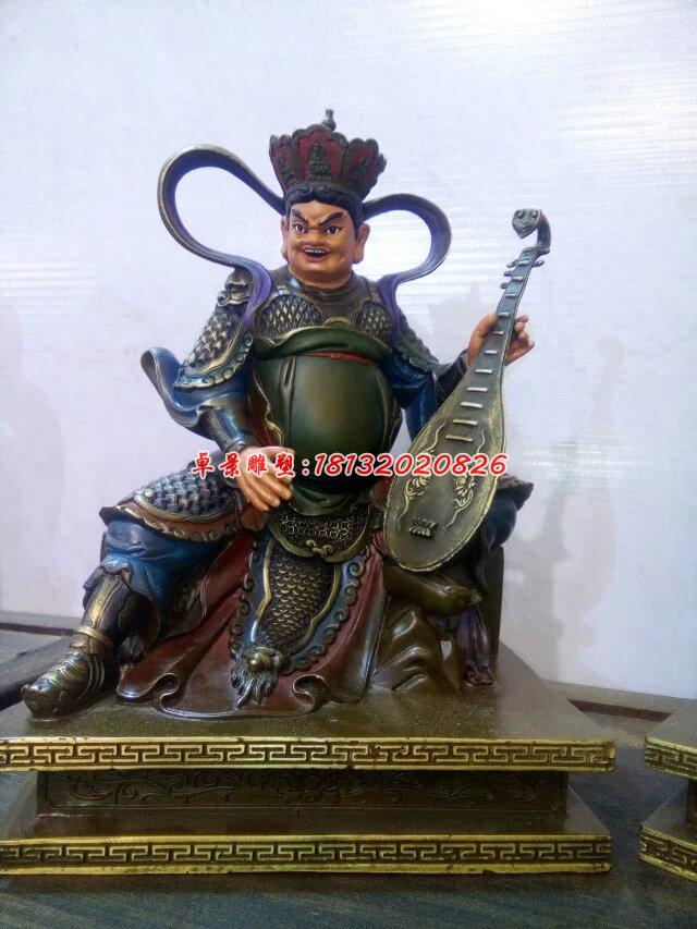四大天王銅雕，銅雕彩繪雕塑 (2)