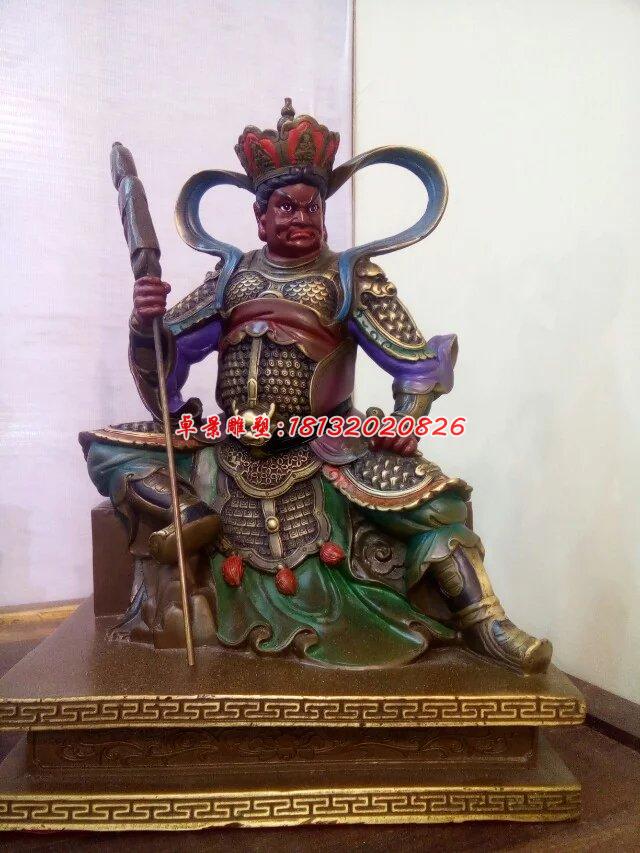 四大天王銅雕，銅雕彩繪雕塑 (3)