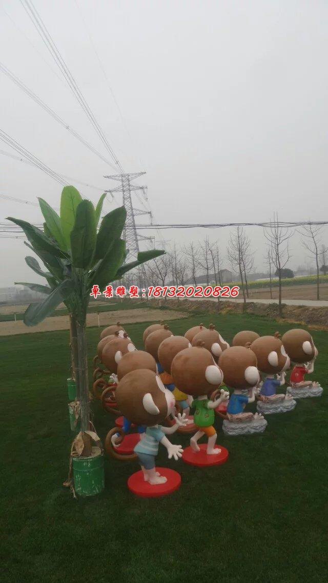 玻璃鋼小猴子雕塑，卡通動物雕塑(1)