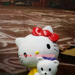 玻璃鋼hello kitty雕塑，卡通玻璃鋼雕塑