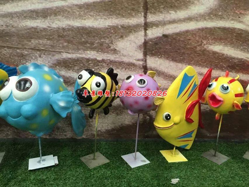 玻璃鋼海與魚雕塑，卡通雕塑(3)