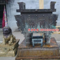 青銅鼎，四腳鼎，廣場(chǎng)銅鼎雕塑