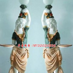 漢白玉石燈，西方人物石燈雕塑
