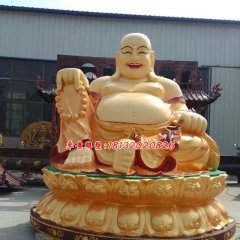 彌勒佛銅雕，銅雕彩繪雕塑