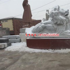 石雕獅子，大理石西洋獅雕塑