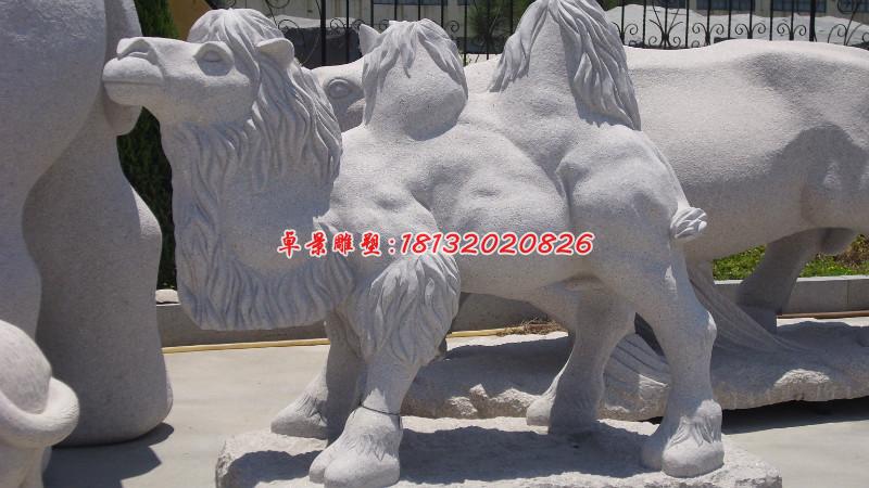 駱駝石雕，公園動(dòng)物石雕