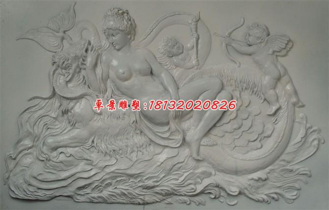 石浮雕，西方美女石浮雕