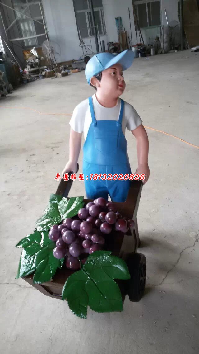 玻璃鋼摘葡萄雕塑，玻璃鋼人物雕塑 (2)