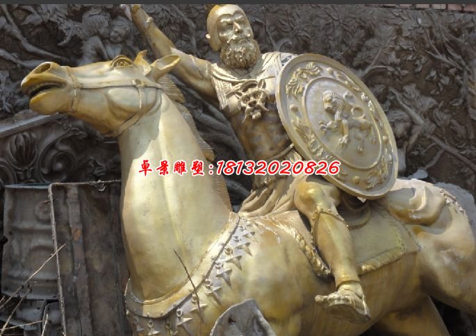 古羅馬戰(zhàn)士銅雕，廣場人物銅雕