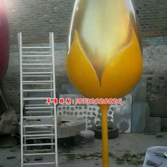 玻璃鋼高腳杯雕塑，玻璃鋼彩繪雕塑