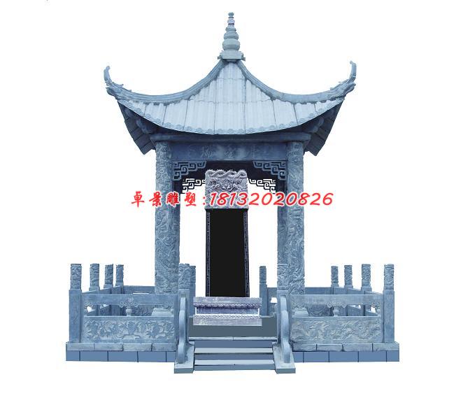 石雕涼亭，青石涼亭雕塑
