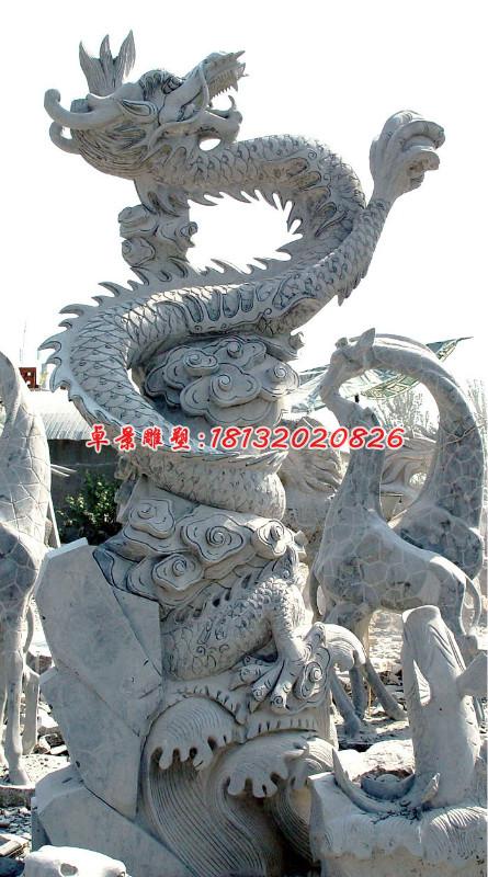 石雕龍雕塑，大理石龍雕塑