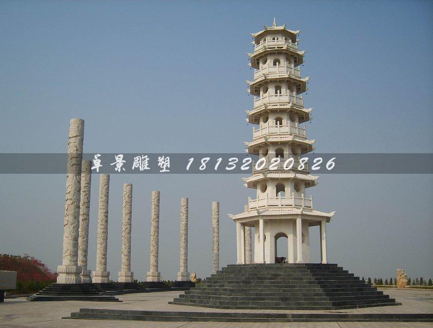石塔，漢白玉石塔雕塑