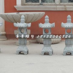 石燈，青石石燈雕塑