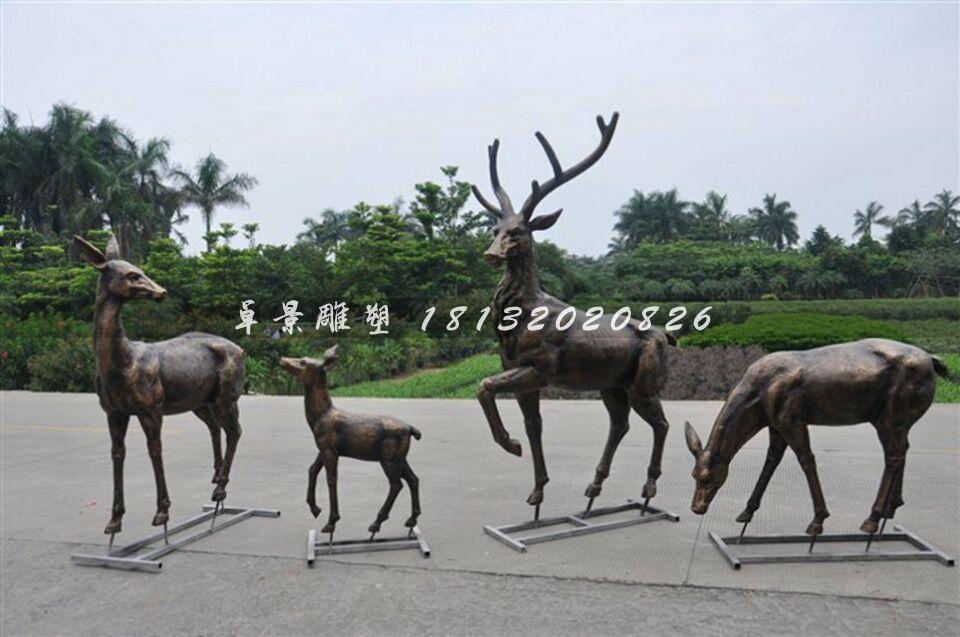 小鹿銅雕，公園動(dòng)物銅雕
