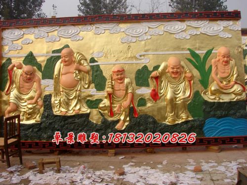 十八羅漢銅浮雕，寺廟銅浮雕