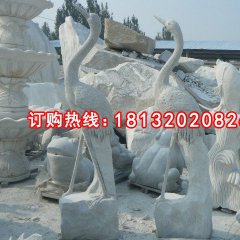 石雕仙鶴，大理石仙鶴雕塑