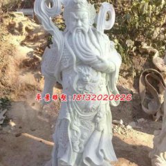 石雕關(guān)公，漢白玉關(guān)公石雕