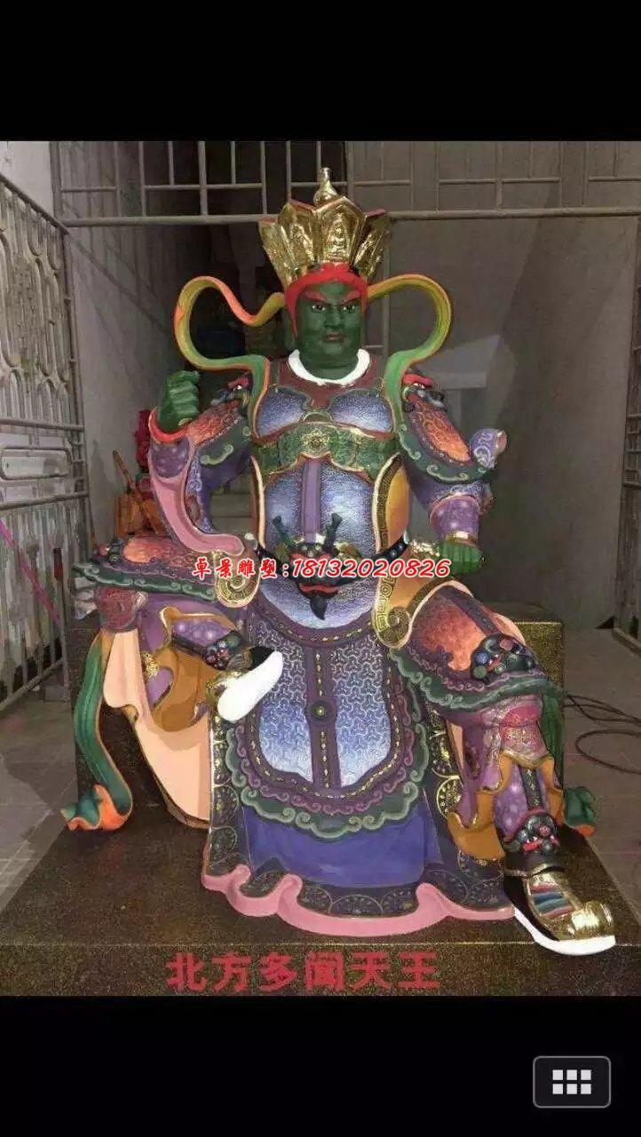 玻璃鋼四大天王雕塑，玻璃鋼彩繪神仙雕塑 (2)