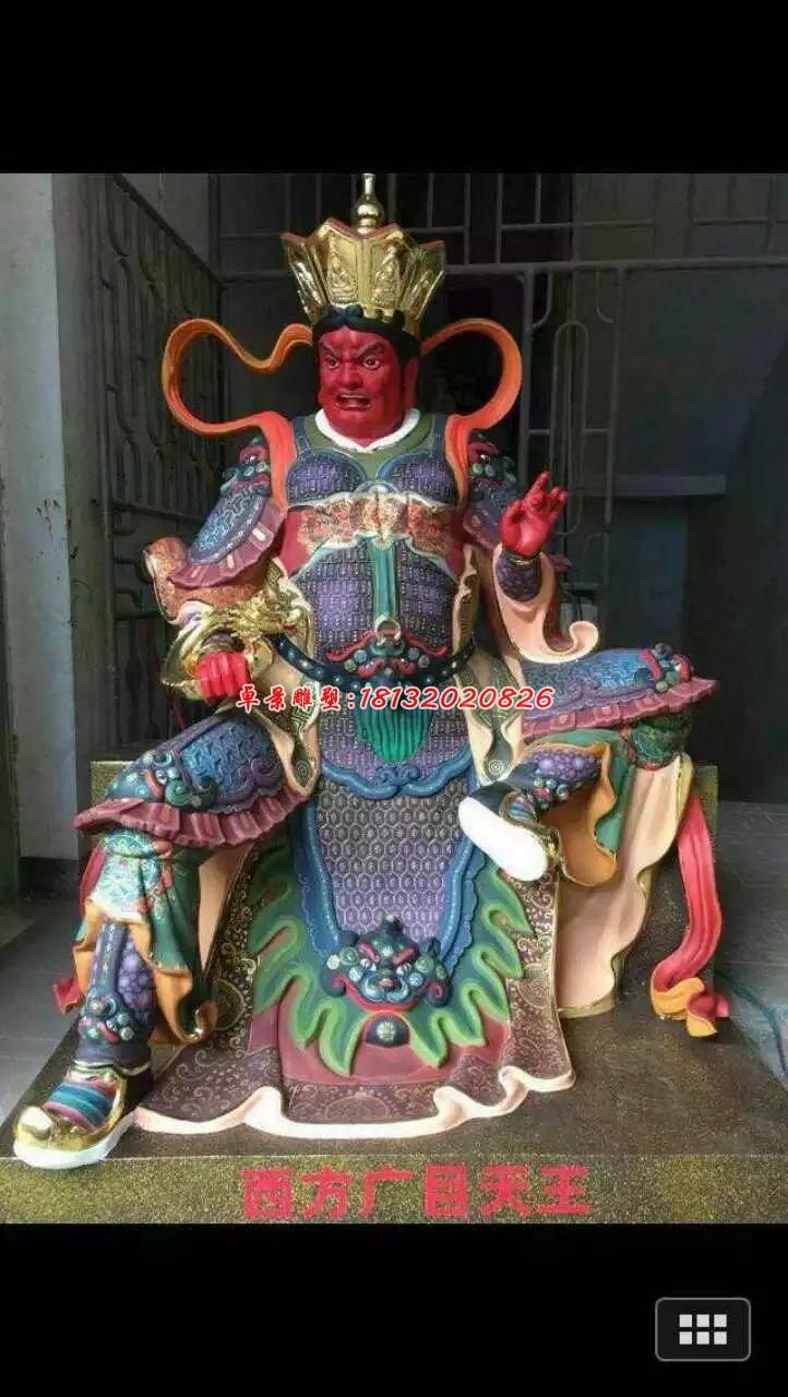 玻璃鋼四大天王雕塑，玻璃鋼彩繪神仙雕塑 (3)
