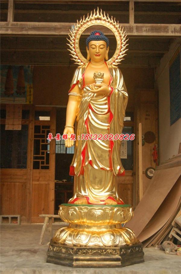 玻璃鋼如來佛雕塑，彩繪玻璃鋼佛像