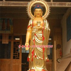 玻璃鋼如來佛雕塑，彩繪玻璃鋼佛像