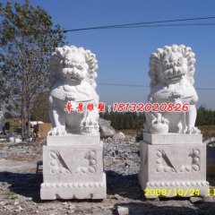 石雕獅子，漢白玉獅子雕塑