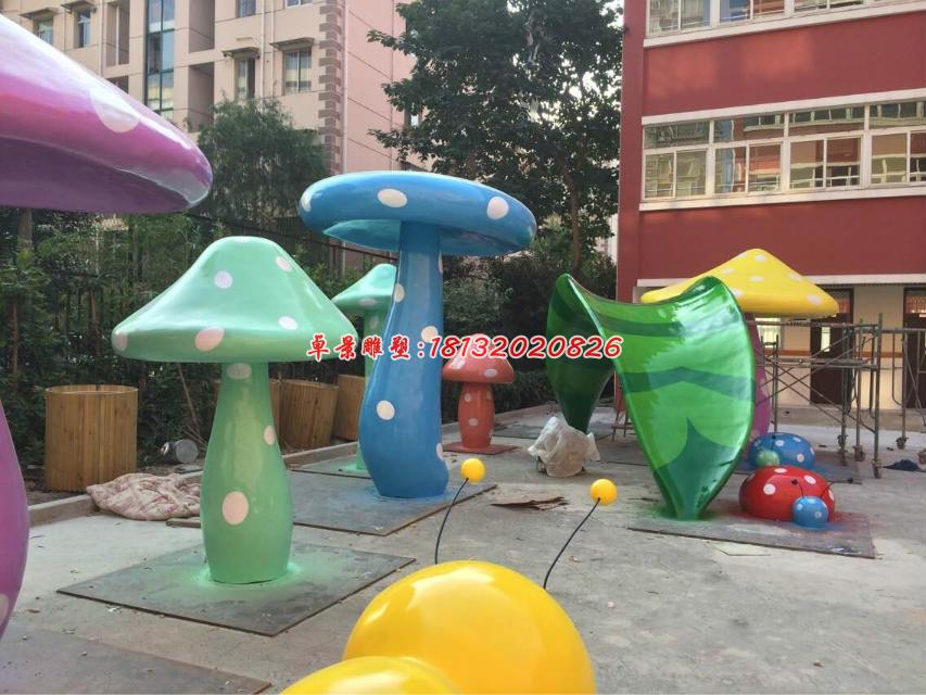 玻璃鋼蘑菇雕塑，彩色蘑菇雕塑 (1)