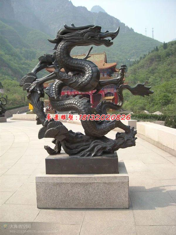 銅龍雕塑，青龍銅雕