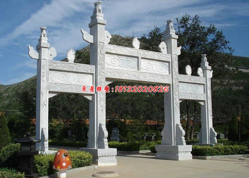 石雕牌坊，大理石牌坊，標(biāo)志牌坊雕塑 (3)